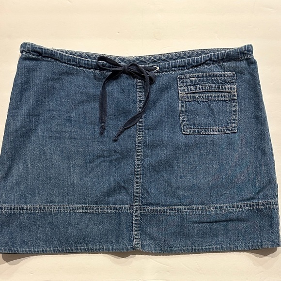 American Eagle Outfitters Dresses & Skirts - American Eagle Blue cotton Denim Mini Skirt with Drawstring Size XS